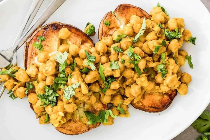 ultimate vegan chickpea curry jacket potatoes recipe