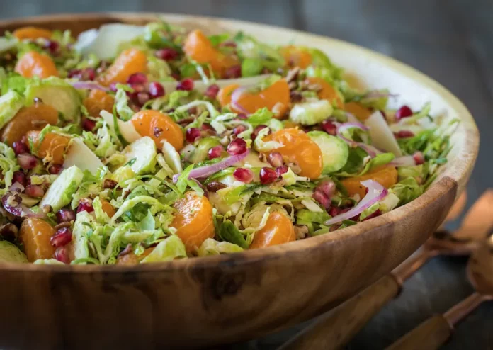 winter brussels sprouts salad with tangy clementine dressing